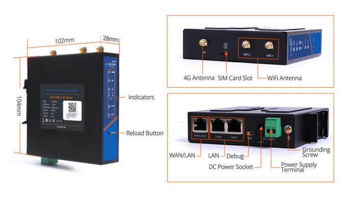 PUSR USR-G806W-E 4g Industrial OpenVPN Router Europe 2.4G WiFi Ενισχυμένη 2*2 MIMO, έως και 300Mbps με κουζίνα κάρτας SIM 11